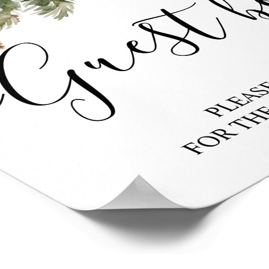 Waterverf wintergroene sinusboom en pijnkloon poster (Hoek)