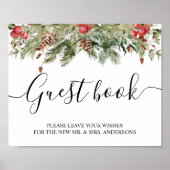 Waterverf wintergroene sinusboom en pijnkloon poster (Voorkant)