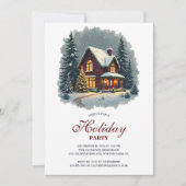 Waterverf Winterhuis Nieuwjaarsfeest Kaart (Voorkant)