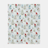 Waterverf Winterkabouters in Sneeuwkerst Fleece Deken (Voorkant)