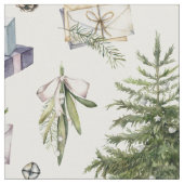 Waterverf WinterkerstFeestdagen Stof (Close Up)