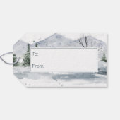 Waterverf winterkerstkabouter cadeaulabel (Achterkant Horizontaal)