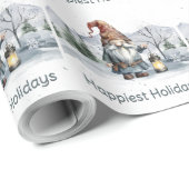 Waterverf winterkerstkabouter cadeaupapier (Rol Hoek)