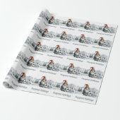 Waterverf winterkerstkabouter cadeaupapier (Uitgerold)