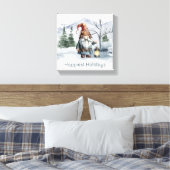 Waterverf winterkerstkabouter canvas afdruk (Insitu (Slaapkamer))