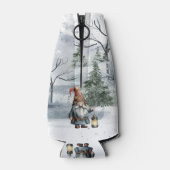 Waterverf winterkerstkabouter flesjeskoeler (Achterkant)