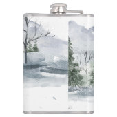 Waterverf winterkerstkabouter heupfles (Achterkant)