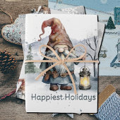 Waterverf winterkerstkabouter inpakpapier vel