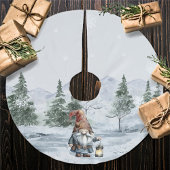 Waterverf winterkerstkabouter kerstboom rok