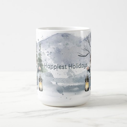 Waterverf winterkerstkabouter koffiemok (Center)