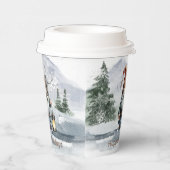 Waterverf winterkerstkabouter papieren bekers (Rechts)