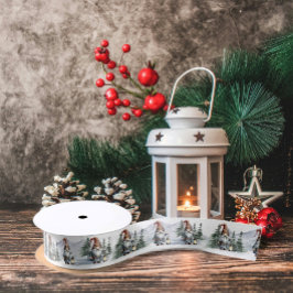 Waterverf winterkerstkabouter satijnen lint