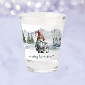 Waterverf winterkerstkabouter shot glas
