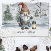 Waterverf winterkerstkabouter theedoek