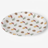 Waterverf winterkerstpatroon Papieren Bordje (Gekanteld)