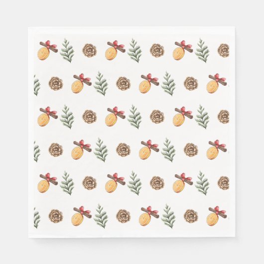  Waterverf winterkerstpatroon Servet (Voorkant)