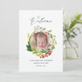 Waterverf winterkondiging bedankkaart (Staand voorkant)