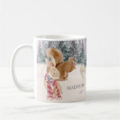 Waterverf Winterkonijn Eekhoorn Woodlands Naam Mok (Links)