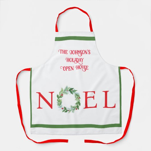 Waterverf Winterkrans PERSONALISEREN Schort (Voorkant)