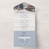 Waterverf winterlandschap bruiloft all in one uitnodiging (Binnen)