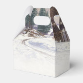 Waterverf winterlandschap bruiloft bedankdoosjes (Achterkant)