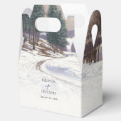 Waterverf winterlandschap bruiloft bedankdoosjes (Geopend)