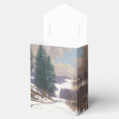 Waterverf winterlandschap bruiloft bedankdoosjes (Geopend)