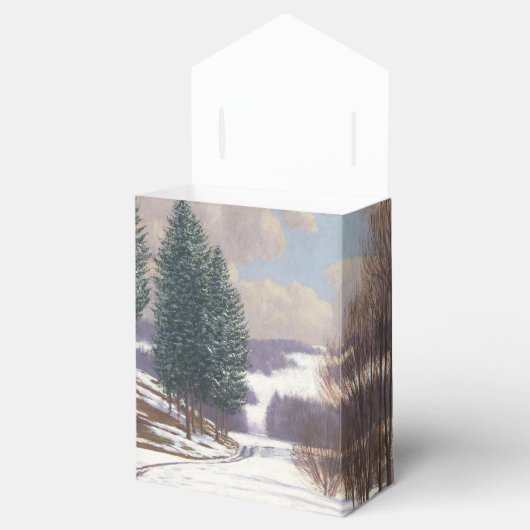 Waterverf winterlandschap bruiloft bedankdoosjes (Geopend)