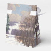 Waterverf winterlandschap bruiloft bedankdoosjes (Achterkant)