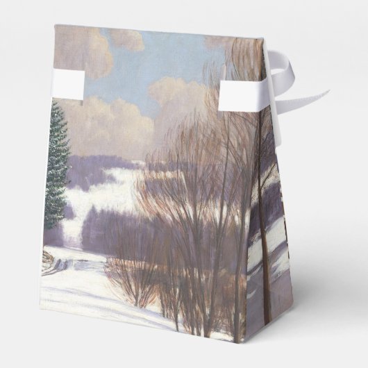 Waterverf winterlandschap bruiloft bedankdoosjes (Achterkant)