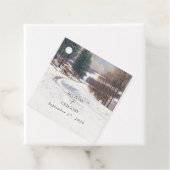 Waterverf winterlandschap bruiloft bedankjes labels (In situ)