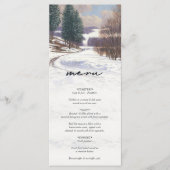 Waterverf winterlandschap bruiloft menu (Voorkant)
