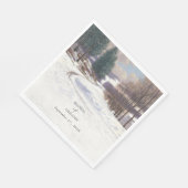 Waterverf winterlandschap bruiloft servet (Hoek)