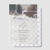 Waterverf winterlandschap bruiloft vellum uitnodigingen (Offset (Uitnodiging))