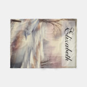 Waterverf winterlandschap Fleece Deken (Voorkant (Horizontaal))