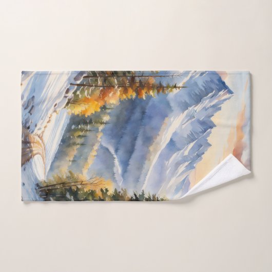 Waterverf winterlandschap handdoek (Handdoek)