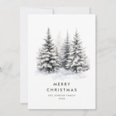 Waterverf Winterlandschap Kerst Feestdagenkaart (Voorkant)