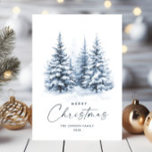 Waterverf Winterlandschap Kerst Feestdagenkaart