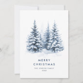 Waterverf Winterlandschap Kerst Feestdagenkaart (Voorkant)