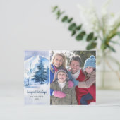 Waterverf Winterlandschap kerstfotokaart Briefkaart (Staand voorkant)