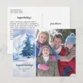 Waterverf Winterlandschap kerstfotokaart Briefkaart (Voorkant / Achterkant)