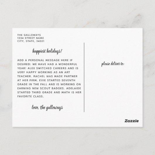 Waterverf Winterlandschap kerstfotokaart Briefkaart (Achterkant)