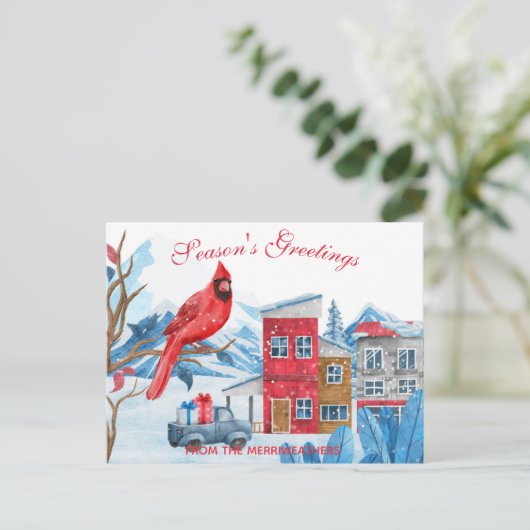 Waterverf winterlandschap — Kerstmis Briefkaart (Staand voorkant)