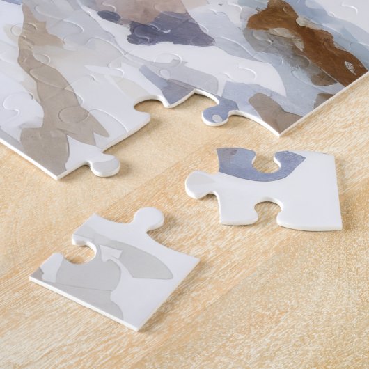 Waterverf Winterlandschap Kersttrein Legpuzzel (Zijkant)