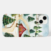 Waterverf winterlandschap met brandbomen Case-Mate iPhone case (Achterkant (horizontaal))