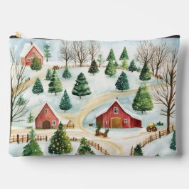 Waterverf winterlandschap met brandbomen etui