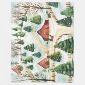 Waterverf winterlandschap met brandbomen fleece deken (Voorkant)