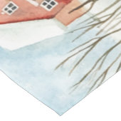 Waterverf winterlandschap met brandbomen korte tafelloper (Hoek)