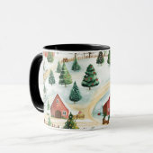 Waterverf winterlandschap met brandbomen mok (Voorkant links)