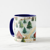 Waterverf winterlandschap met brandbomen mok (Voorkant links)